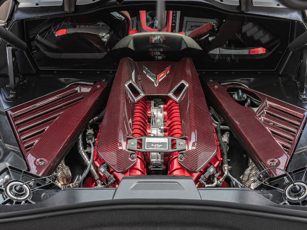 2023-Up Corvette C8 Z06 Coupe | RED CARBON FIBER Engine & Bay Panel Cover
